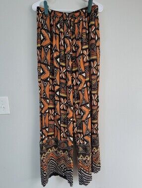 Zara Pull On Palazzo Pant Women Size M Maximalist Boho Festival Hippie Indie
